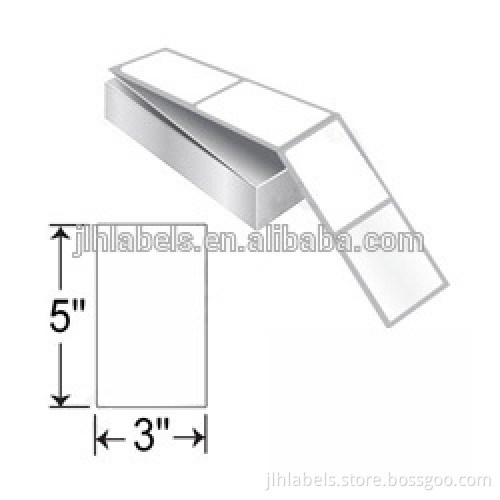 3" x 5" Direct Thermal Fanfold Labels, barcode labels, shipping labels,Permanent adhesive, 2500 labels / pack